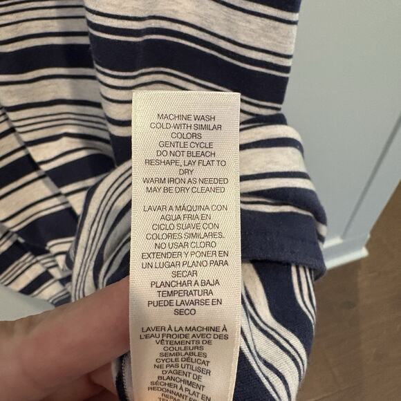 Zenergy Chico’s Maxi Dress Women XL (3) Blue White Stripe Nautical Sailor Cruise - Picture 14 of 15